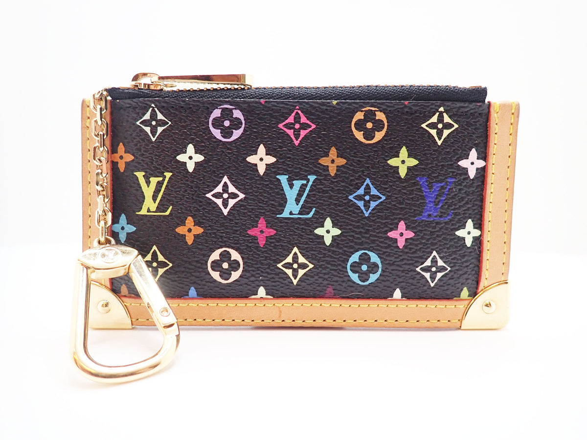 Louis Vuitton Multicolor Pochette Cles Key Case Coin Purse M92654 Blac –  Bicolo1