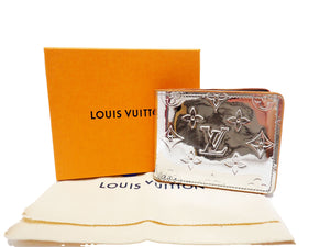 Authentic LOUIS VUITTON Monogram Mirror Bifold Slender Wallet Men's Slender M80806 Rare