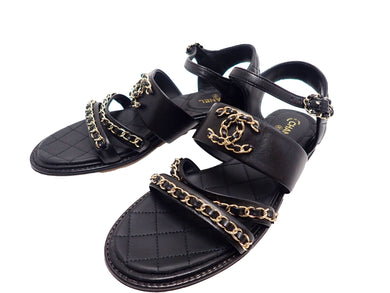 CHANEL Sandal Matelasse Coco Mark CC Logo