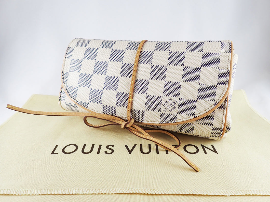 Louis Vuitton Damier Azur Trousse Bijoux Pliable Jewelry Accessories Case N47837