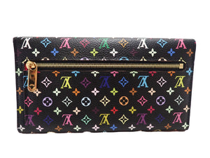 LOUIS VUITTON Monogram Multicolor Long Wallet Eugenie M93738 Black Trifold