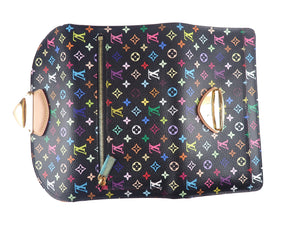 LOUIS VUITTON Monogram Multicolor Long Wallet Eugenie M93738 Black Trifold