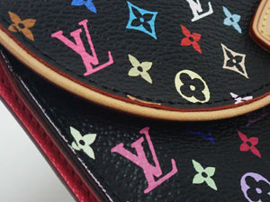 LOUIS VUITTON Monogram Multicolor Long Wallet Eugenie M93738 Black Trifold