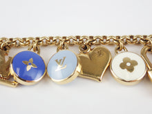 Load image into Gallery viewer, Louis Vuitton Key Ring Bag Charm Pastilles Chain Gold Tone Multicolor Blue