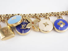 Load image into Gallery viewer, Louis Vuitton Key Ring Bag Charm Pastilles Chain Gold Tone Multicolor Blue