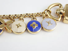 Load image into Gallery viewer, Louis Vuitton Key Ring Bag Charm Pastilles Chain Gold Tone Multicolor Blue