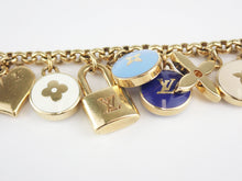 Load image into Gallery viewer, Louis Vuitton Key Ring Bag Charm Pastilles Chain Gold Tone Multicolor Blue