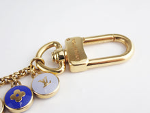 Load image into Gallery viewer, Louis Vuitton Key Ring Bag Charm Pastilles Chain Gold Tone Multicolor Blue