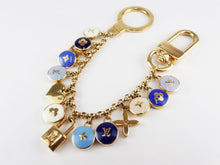 Load image into Gallery viewer, Louis Vuitton Key Ring Bag Charm Pastilles Chain Gold Tone Multicolor Blue