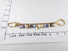 Load image into Gallery viewer, Louis Vuitton Key Ring Bag Charm Pastilles Chain Gold Tone Multicolor Blue