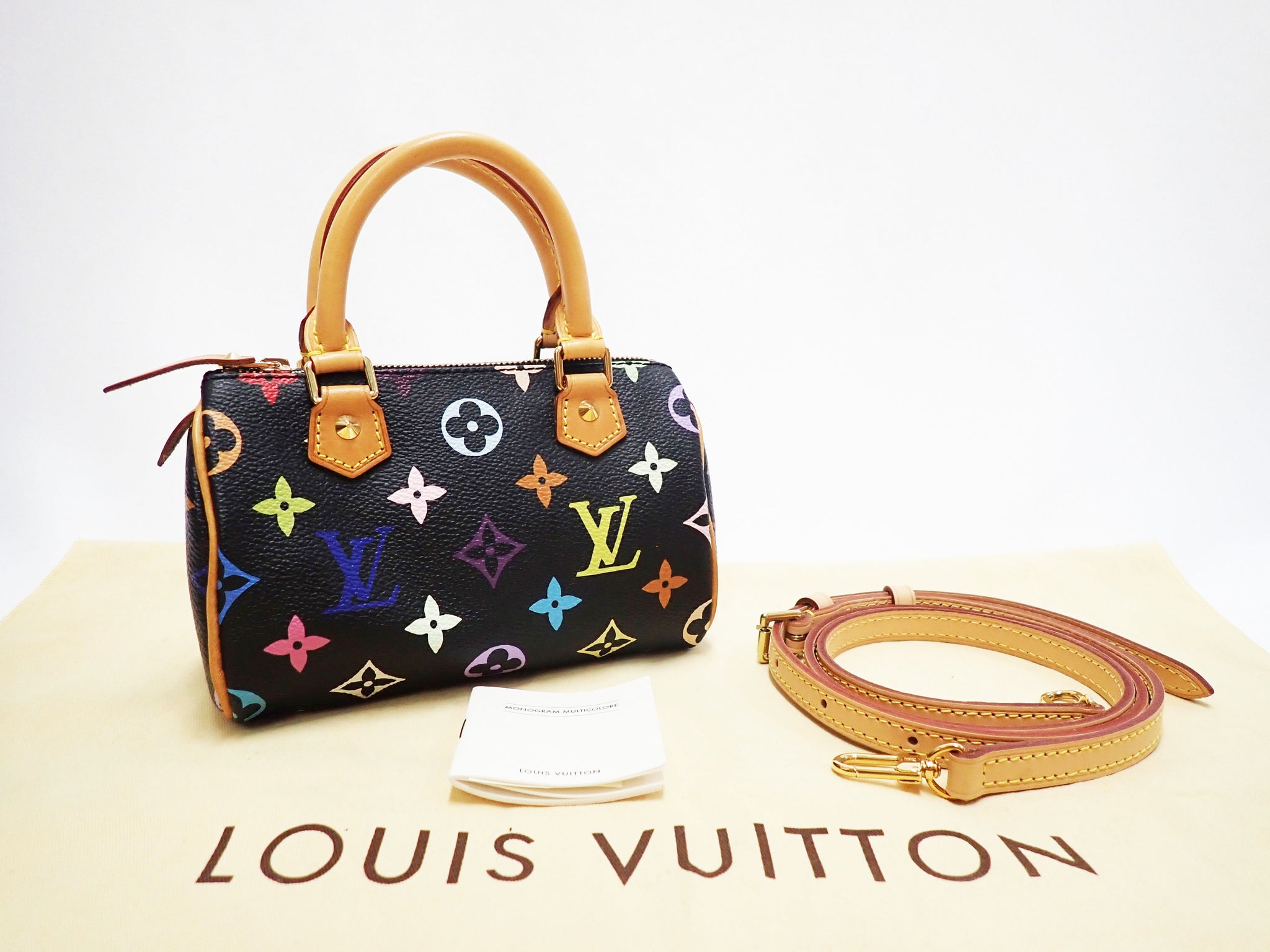 Louis Vuitton Mini Speedy Multicolor M92644 Hand Bag Black Noir