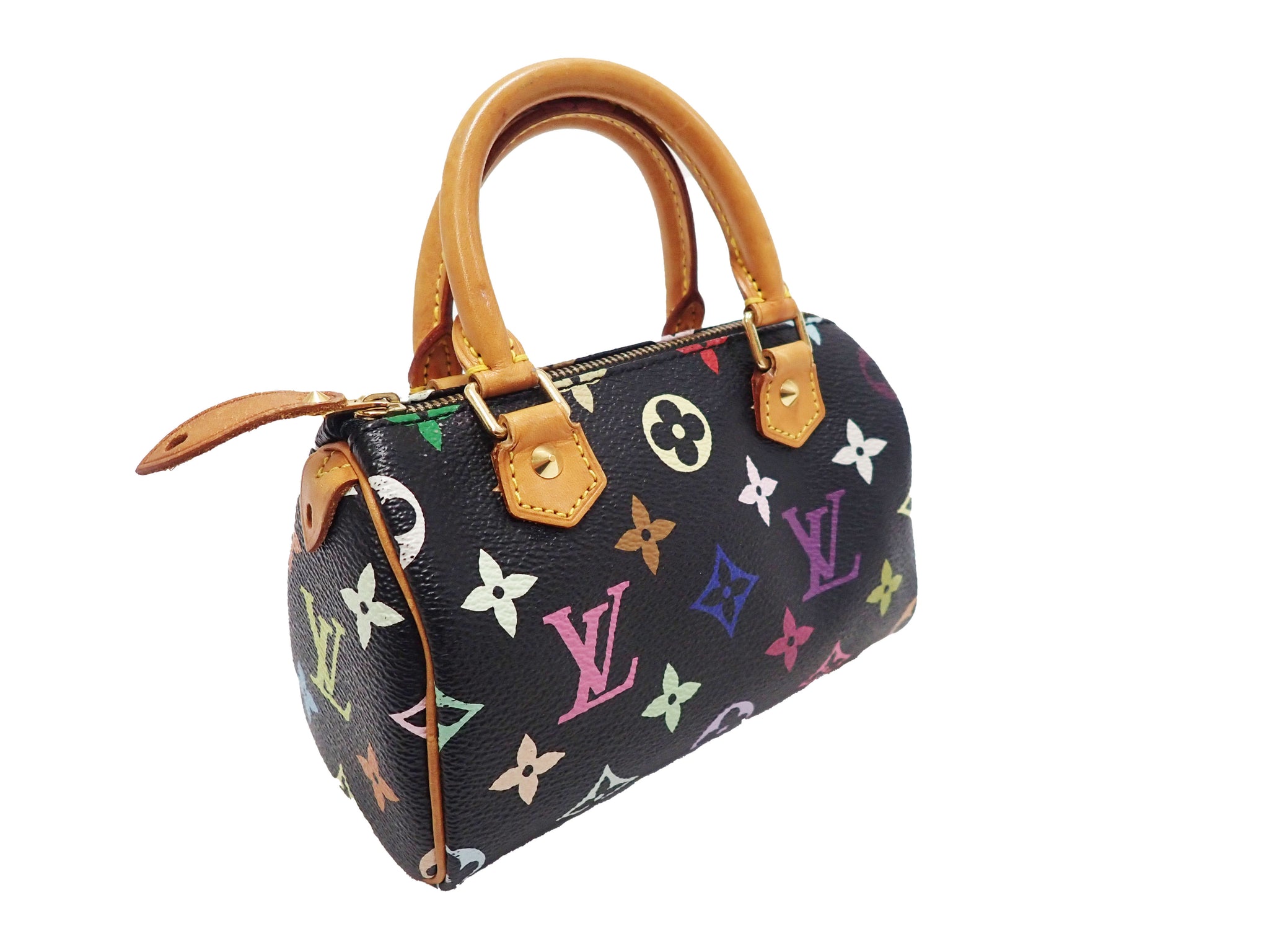 Louis Vuitton Monogram Multicolor Mini Speedy Hand Bag Black