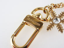 Load image into Gallery viewer, Louis Vuitton Bijoux Sac Chain Key Ring Bag Charm Gold Tone M80245 Snow Flake