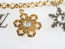 Load image into Gallery viewer, Louis Vuitton Bijoux Sac Chain Key Ring Bag Charm Gold Tone M80245 Snow Flake