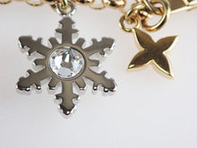 Load image into Gallery viewer, Louis Vuitton Bijoux Sac Chain Key Ring Bag Charm Gold Tone M80245 Snow Flake