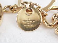 Load image into Gallery viewer, Louis Vuitton Chain Key Ring Bag Charm Gold Tone M37374 LV Circle Logo