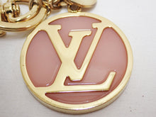 Load image into Gallery viewer, Louis Vuitton Chain Key Ring Bag Charm Gold Tone M37374 LV Circle Logo